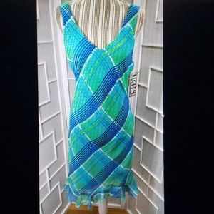 NWT Sz 7 City Triangles Plaid Midi Dress